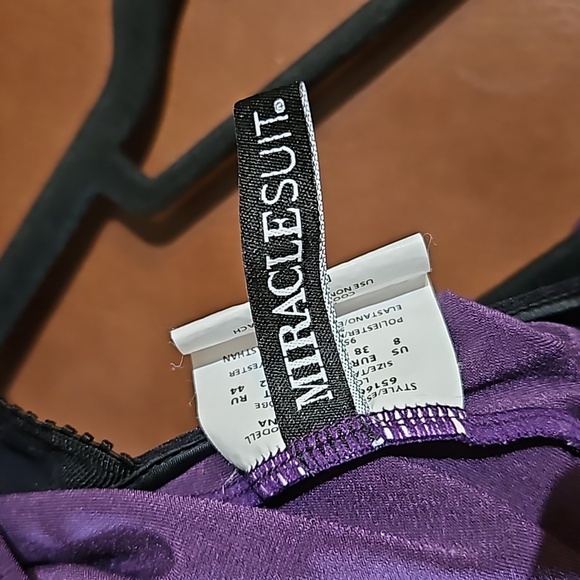 Miraclesuit Love Knot Underwire Swim Tankini Top Padded Purple - Picture 3 of 3